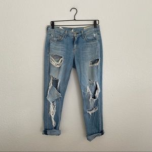RAG & BONE Women’s Size 26 Light Wash Distressed Boyfriend Denim Jean
